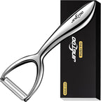 Premium Vegetable Peeler Stainless Steel，Ultra Sharp Potato Peelers, Fruit Veggie Peeler Swivel Blade, Y Shaped Apple Carrot Peelers for Kitchen Ergonomic Handle - 5 Years Warranty (Serrated)