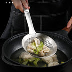 Fine Mesh Stainless Steel Metal With HoleSieve Food Strainer Grease Spider Skimmer And With Handle Large Holes Slotted Colander Frying Spoon Set,Handheld For Kitchen Cooking And Filter Food Residues