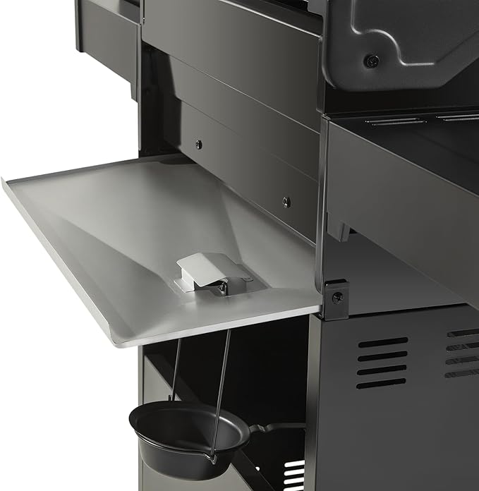 4 Burner Gas Grill Cast Iron Griddle Grill Combo, BBQ Propane Grills with Side Burner 50000BTU Heavy Duty Barbucue Grill With Cover, Black