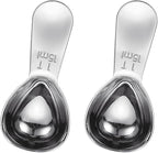 uxcell 2Pcs Stainless Steel Coffee Scoop, 15ml Short Handle Measuring Spoon for Ground Coffee Tea Sugar Kitchen Gifts, Silver