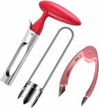 Fruit and Vegetable Corer Pepper Seed Apple Remover Bell Pepper Tomato Corer Tool Stainless Steel Kitchen Gadget (Pepper Apple Strawberry corer)