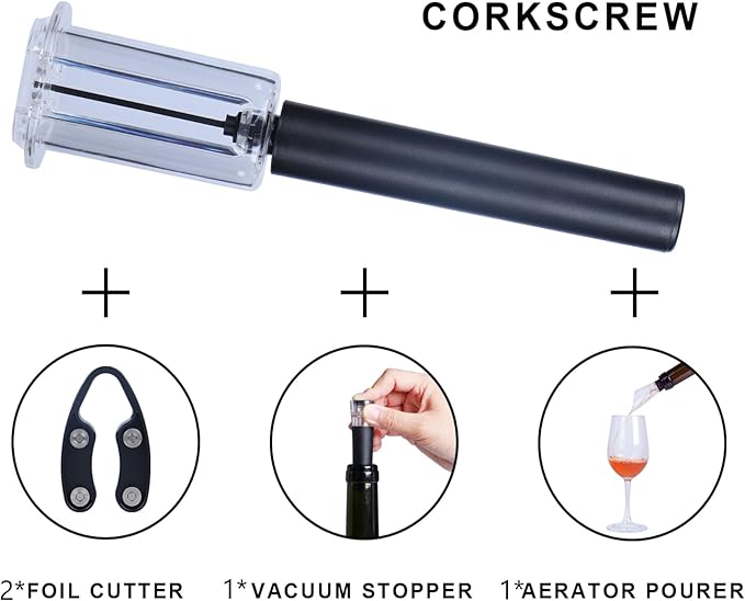 Wine Air Pressure Pump Bottle Opener Set,Simple Wine Pump Cork Remover Corkscrew,Efficient Corkscrew Bottle Opener,Easy Screw Out Tool, Perfect Wine Gift For Wine Lovers. (5)