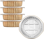 7" Aluminum Foil Pans with Integrated Handles and Snap-On Lids (5 pcs) | 2X Thickness Heavy-Duty Reusable Tin for Baking and Cooking