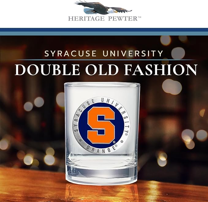 Heritage Pewter Syracuse Double Old Fashion | Double Rocks Glass 14 OZ for Liquor | Expertly Crafted Pewter Glass