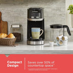 BLACK+DECKER Dual Brew 14-Cup Carafe Single Serve Coffee Maker with Auto-Clean Function, Compact Design, K-Cup & Reusable Ground Filter Compatible with 70 oz. Water Reservoir & Fast Brew Technology