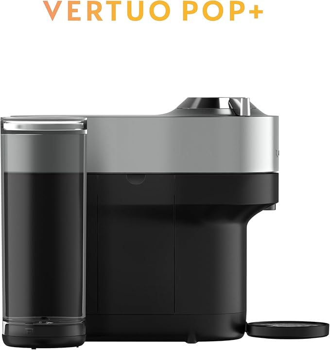 Nespresso Vertuo Pop+ Deluxe Coffee and Espresso Maker by Breville with Milk Frother, Titan