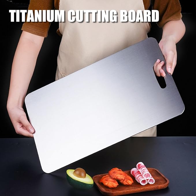 New Titanium Cutting Board - 100% Pure Titanium, Double-sided Food-grade Cutting Board For Cutting Meats, Fruits And Vegetables. (14x10 in)
