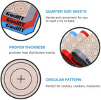 Small Macaron Silicone Baking Mat, 3 Pack Quarter Sheet Baking Mats (11.8 x 8.5 IN), Silicone Baking Sheet for Macarons, Cookies, Pastry, Pizza (Red, Blue, Grey)