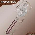 Egg Separator,Stainless Steel Egg Yolk White Separation Tool Long Handle Egg White Separator Kitchen Utility Gadget Cooking Baking Tools-Brown