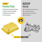 40 Pack 3 LB Aluminum Foil Pans with Lids Heavy Duty, 48 Ounce 8.7"×6.6"×2.4" Aluminum Food Containers with Lids, Disposable Tin Foil Pans for Baking, Meal Prep, Freezer, Heating and Takeout