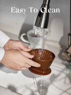 DOWAN Pour Over Coffee Dripper, Non Electric Pour Over Coffee Maker, Porcelain Slow Brewing Accessories for Home, Cafe, Restaurants, Easy Manual Brew Maker, Brown