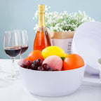 Hioasis 8 Pack Plastic Serving Bowls 128oz White Plastic Bowls Heavy Duty Disposable Serving Bowls for Party Snack & Salad & Candy & Bar Buffet