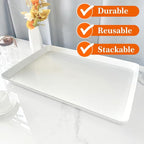 Serving Tray Platter, 26'' x 18'' x 1.6'', 2 Pcs Food Tray for Veggie Fruit Snack Dessert Cookie Cheese, Food Trays for Party Supplies Display, Large Platters for Serving Food, BPA Free