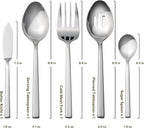 Alata Cube 45-Piece Forged Stainless Steel Flatware Set Cutlery Set,Service for 8,Silver Finish,Dishwasher Safe