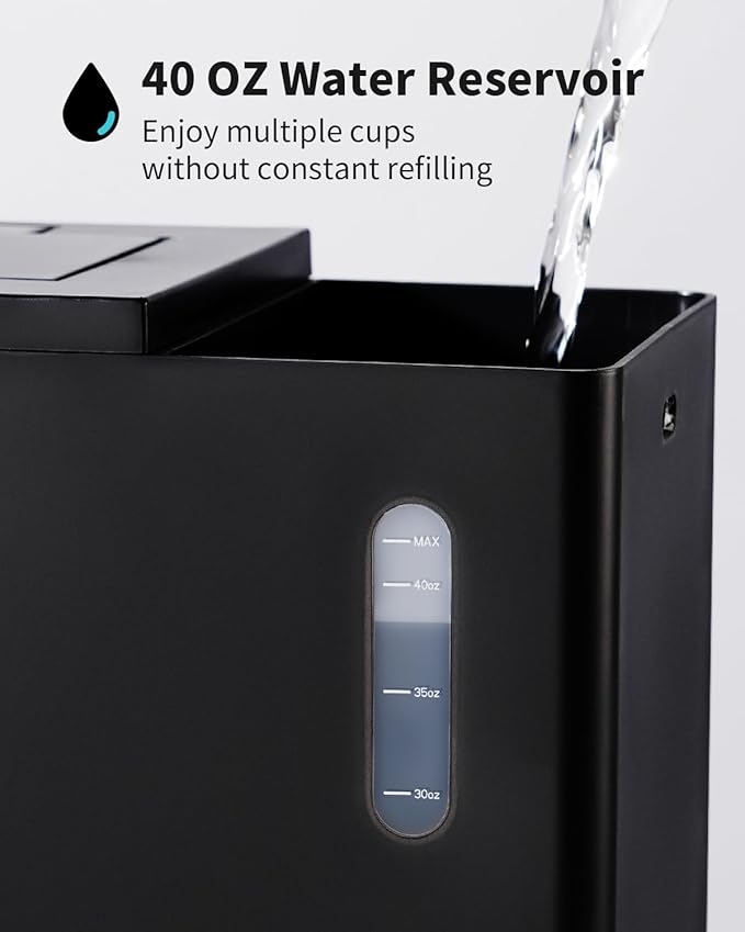 Single Serve Coffee Maker – Hot & Iced, K Cup & Ground Compatible, Reusable Pod Filter, 6–16oz Brew Sizes, 40oz Water Tank, Easy-to-Use, Black