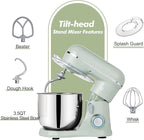 Kitchen in the Box Stand Mixer, 3.5 QT Small Kitchen Electric Stand Mixers, 10-Speed Portable Lightweight Dough Mixer for Daily Use with Egg Whisk, Dough Hook, Beater (Light Green)