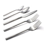 Silverware Set, 20-Piece Flatware Cutlery Set Service for 4, Heavy Duty Titanium Coating Modern Design, 18/0 Stainless Steel Utensils, Dishwasher Safe