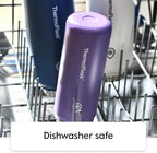 ThermoFlask Kids Bottle with Straw Lid - Durable & Dishwasher-Safe Water Bottles & Lids - Leak-Proof Bottle Lid Design - Reusable Water Bottles for Everyday Use - 16 oz, Blueberry/Wolf Grey (2 Pack)