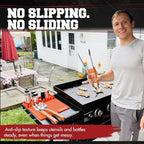 Kitchen perfection Silicone Grill Mat for Blackstone Griddle Accessories - Silicone Tools & Spatulas Mat with Drip Pad - Keeps Your Griddle Clean and Your Utensils Organized - Great BBQ Gift