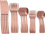Rosegold 20 Piece Silverware Set,Stainless Steel Flatware Set for 4,18/0 Rust-Proof Cutlery Set with Forks & Spoons,Mirror Polished Dishwasher Safe - Heavy Duty Tableware for Home & Dining