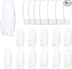 12 Large Wall Hooks for Hanging Heavy Duty, with 16 Removable Strips, Clear Hanger Hooks, Damage-Free Utility Hooks with Adhesive Strips, Plastic Wall Hook for Key, Shower, Towel, Coat, Door, Hat.