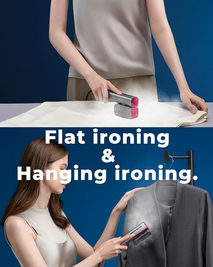 G2 Pro Smart Handheld Steamer for Clothes – Global Voltage Adaptation, Palm-Sized & Lightweight (0.8lb), Dual Steam Modes, Easy Wrinkle Remover, Auto Shut-Off, for Travel & Home (100-240v)