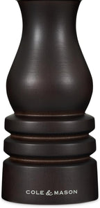 Cole & Mason London Refillable Spice Mill - Kitchen & Home Accessory - Table Black Pepper Grinder - Pepper Mill with Carbon Steel Mechanism - 7", Chocolate Wood