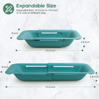 Collapsible Colander Kitchen Extendable Strainer Fruits Vegetables Noodle Pasta Food Drain Basket Space-Saver Portable Drainer Over Sink (Green)