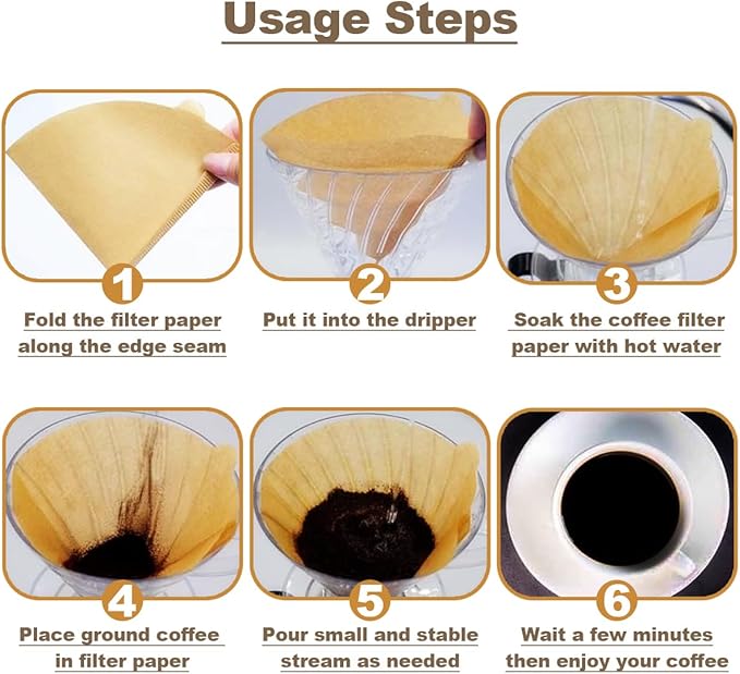 200 Count Coffee Filter, Unbleached Cone Filters for 2-4 Cup Brewers, Biodegradable and Chemical-Free Coffee Filters for Home, Travel & Office (Size #2)