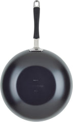 Rachael Ray Cucina Ceramic Nonstick Stir Fry Pan and Lid, 11 Inch Non Stick Wok Pan, Dishwasher Safe - Peppercorn