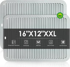 2 Pcs Gray Silicone Trivets 16"x12" Heat Resistant Trivets for Hot Pots and Pans Nonslip and Heat Resistant Hot Pads Silicone Square Trivet Mat Heat Resistant Mats for Countertop