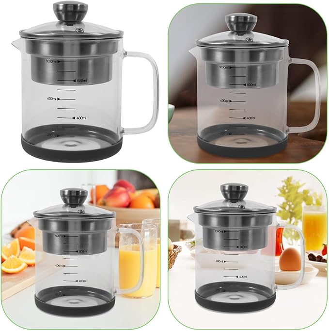 Juice Strainer Yogurt Strainer with Lid - Stainless Steel Soy Nut Milk Filter Food Maker - Iced Tea Pitcher Juice Tea Filter Pot with Scale for Making Yogurt Soybean Milk, 1.5L