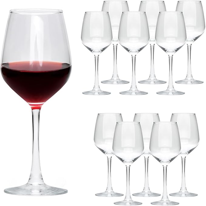 Wine Glasses Set of 12,12oz Red Wine Glasses,for Red or White Wine, High-end Banquet, Party, Bar, Wedding, Gift (12 pcs)