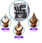 Commercial Soft Serve Ice Cream Machine 3 Flavor Ice Cream Maker Sorbet Frozen Yogurt Gelato LED Display Desktop Type 1200W 110V