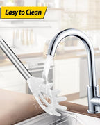 Silicone Pasta Fork and Ladle Spoon Set, Large Non Stick Kitchen Utensils for Cooking,Stirring,Serving Spaghetti, Soup, Sauce (WHITE)