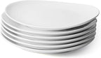 Sweese Porcelain 11 Inch Dinner Plates Set of 6 - White Dinner Plates - Dishwasher, Microwave, Oven Safe, Scratch Resistant