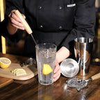 Cocktail Shaker Set with Stand, Mixology Bartender Kit for Drink Mixing | Mixology Set with 7 Bar Set Tools Cocktail Kit