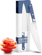 Misen 8" Chef Knife – High Carbon Japanese AUS-10 Stainless Steel – Hybrid German & Japanese Blade – Precision Kitchen Knife for Professionals & Home Cooks – Ultimate Cutting Performance - Blue