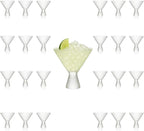LEMONSODA Hobnail Pink/Clear Martini Glasses Vintage Cocktail Glasses (9oz) for Martini, Cocktail, Margarita, Cosmopolitan, Manhattan (2226) (Clear, Set of 24)