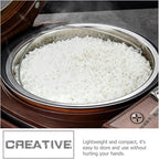 UPKOCH Pasta Strainer Steamer Basket Stainless Steel Vegetable Steamer Basket Insert Chinese Dumpling Rice Cooker Steaming Basket with Handle for Veggie Fish Seafood Cooking 22cm