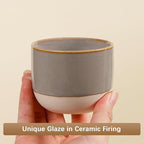 Ceramic Espresso Cups Set of 4, 5oz Espresso Coffee Mugs, Special Glazed Demitasse Cups Expresso Coffee Cup for Espresso Machine