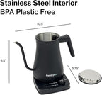 1.0L 1500W Gooseneck Electric Kettle - Stainless Steel Interior - Rapid-Boil - Auto Shut-Off, Boil-Dry Protection, Temperature Control, LED Indicator - Black by The Display Guys