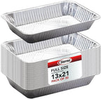 Sterno Aluminum Foil Pans, Full Size, Large Disposable Foil Trays (21" x13") for Chafing, Baking, Catering (30ct)