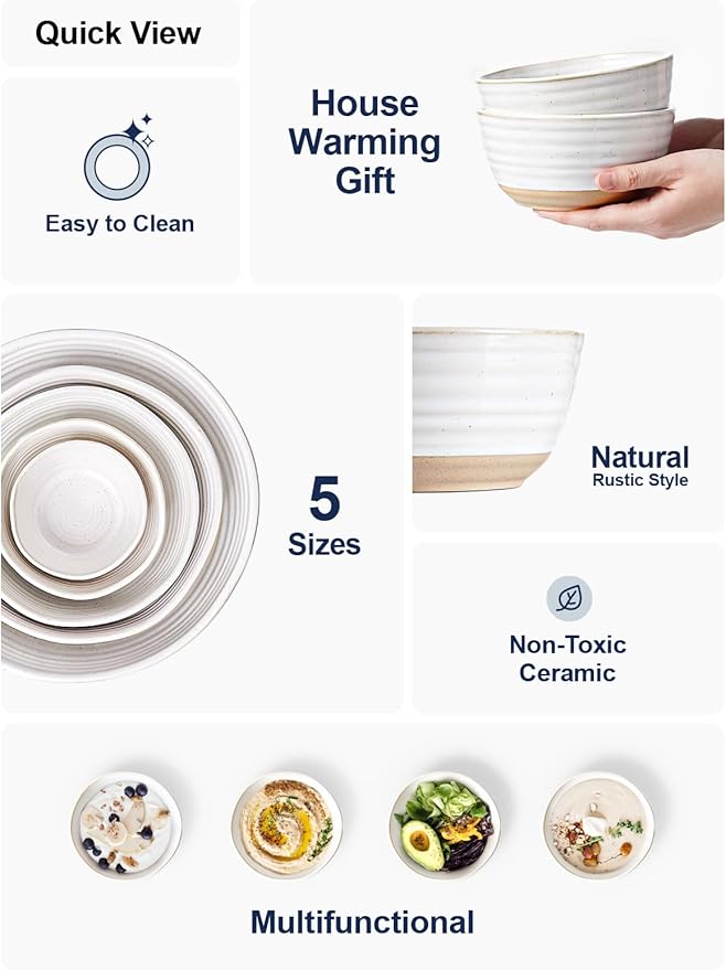 LE TAUCI Cereal Bowls Set of 4, Ceramic Soup Bowl 28 oz, Stoneware Kitchen Bowl for Pho, Chip, Fruit, Salad, Noodle, Ramen, Dishwasher Oven Microwave Safe - 6 Inch, Arctic white