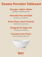 Sweese 42oz Porcelain Serving Bowls - Set of 4, 8-Inch White Bowls for Salad, Soup, Pasta & More - Microwave, Dishwasher & Oven Safe