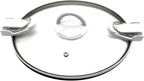 Oval 2.5Qt Glass Lid Replacement Compatible with Crockpot Slow Cooker SCCPCCM250-BT, SCCPCCM250-BF, with Sealing Ring and Buckles, White Handles