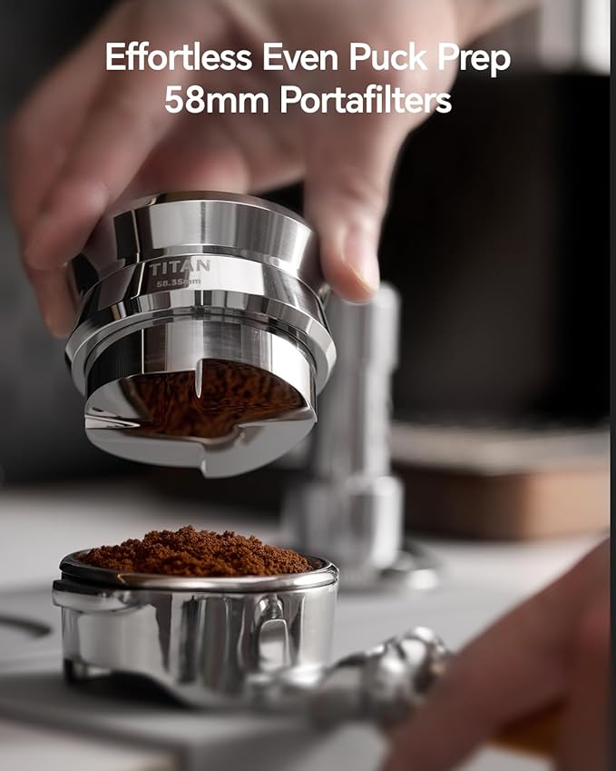 58.35mm Espresso Gravity Distributor Tool - MUVNA Adaptive Coffee Distributor Leveler for 58mm Breville Portafilters, Automatic Depth Setting Full-metal Stainless Steel