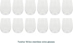 Gibson Home Bellini Glass 12 Piece All Purpose 18.5 oz Stemless Red, White, Water, Beverage Glasses/Tumbler - Set of 12 - Dishwasher Safe