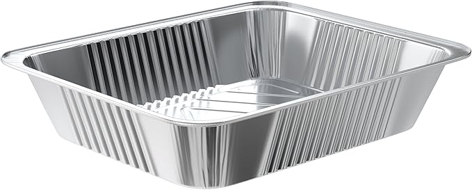 Bluetable Aluminum Foil Pans 9x13 Half Size Bulk [100 Case Pack] Heavy Duty Disposable Foil Pans - Chafing Dish Pan Baking Pan - Steam Table Pans, 9 x 13 Aluminum Trays for Serving Food [100 Pack]