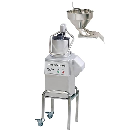 Robot Coupe CL55E2HEAD NODISC Single-Speed Commercial Food Processor with Side Discharge, Stainless Steel, 120v (Discs NOT Included)